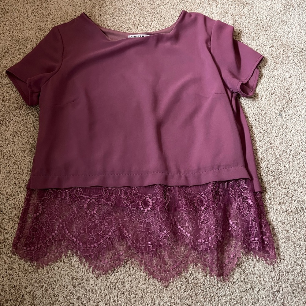 Wetseal Lace Bottom Crop Top